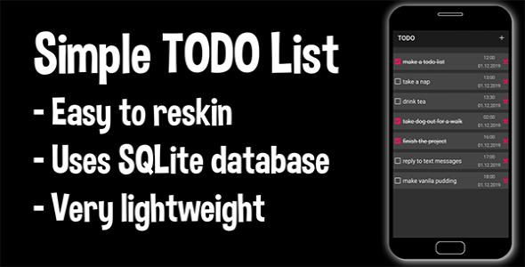 Simple TODO list - Android Studio Source Code - Productivity apps | Alkanyx